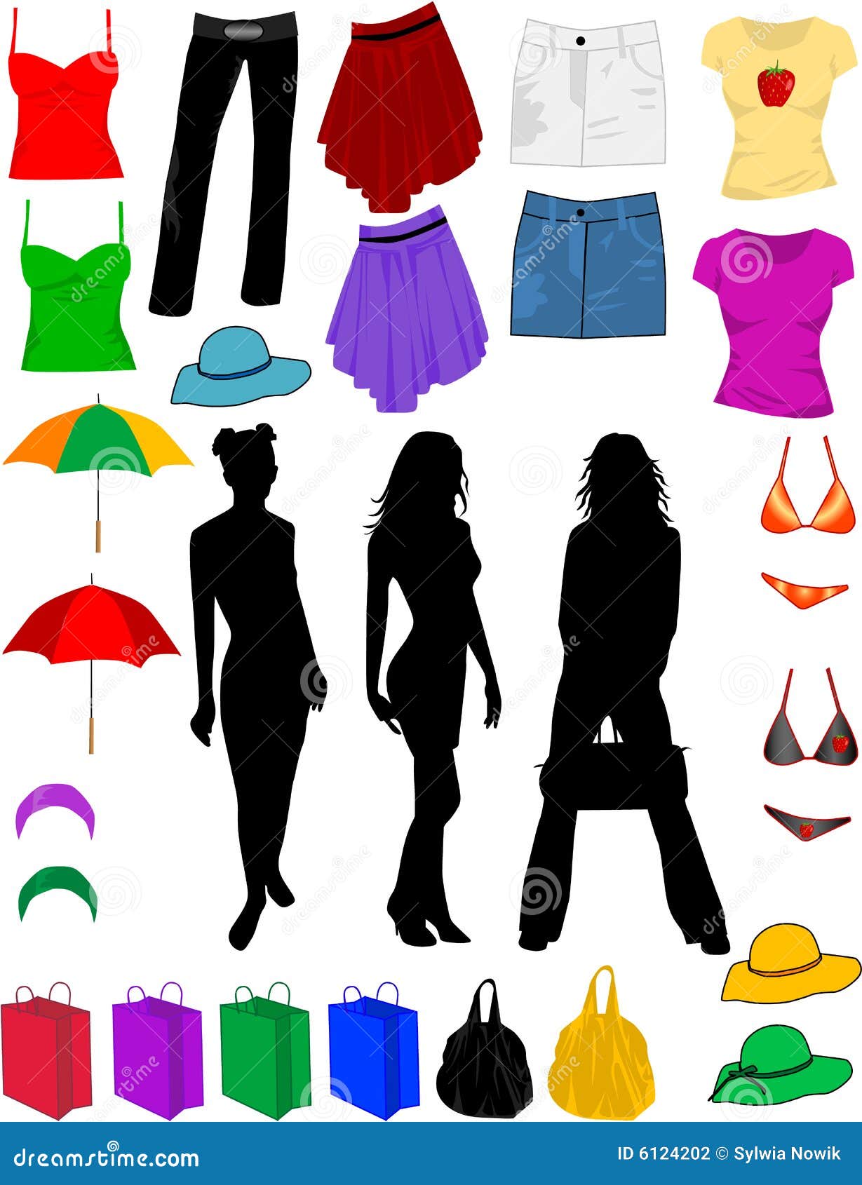 Clothes and Fashion Accessories Stock Vector Illustration of design