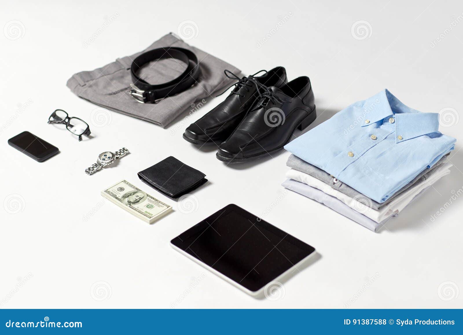 Clothes, Gadgets and Business Stuff on Table Stock Photo Image of outfit, gadget 91387588