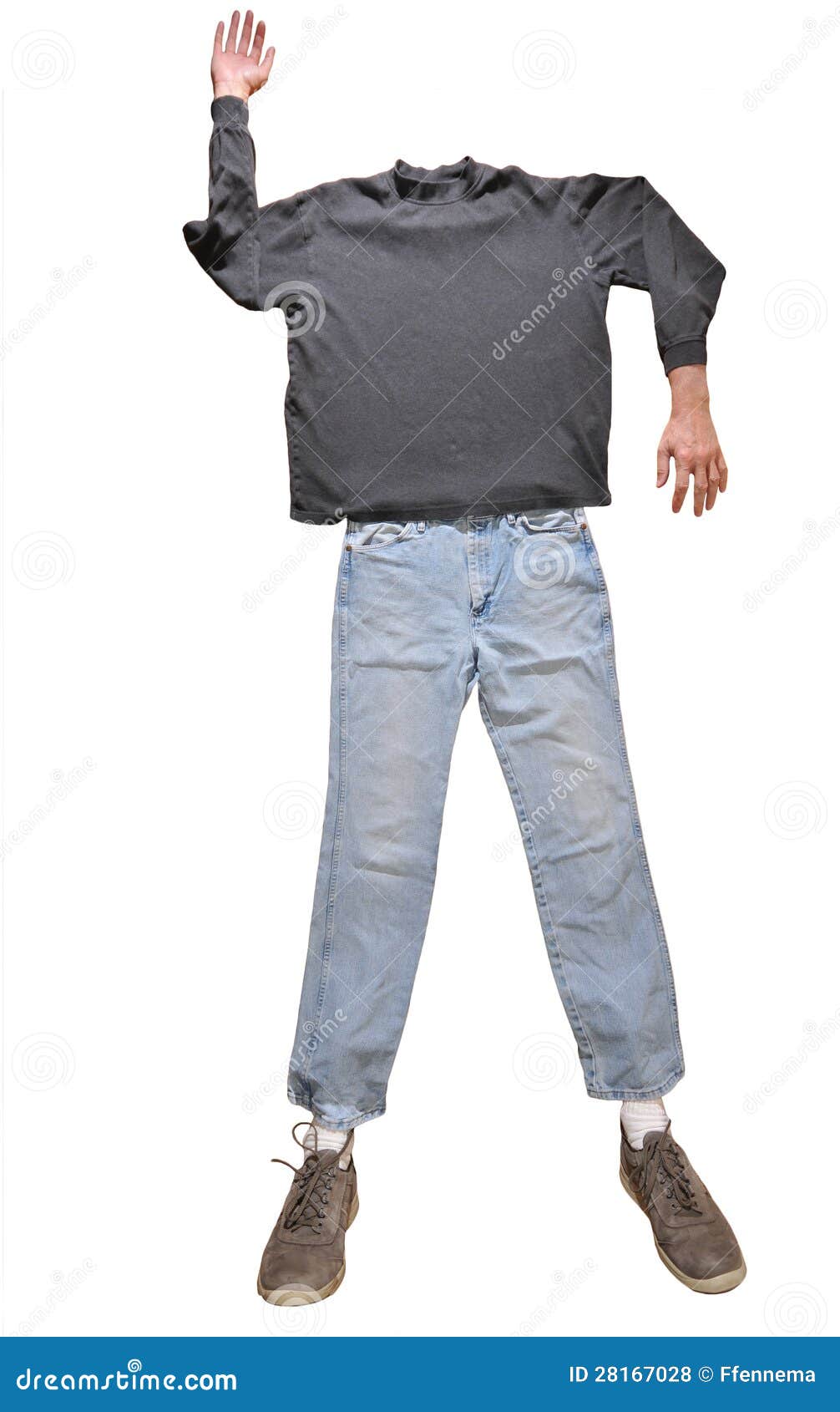 Clothes with Hands and Feet, No Body Stock Photo - Image of blue, front ...