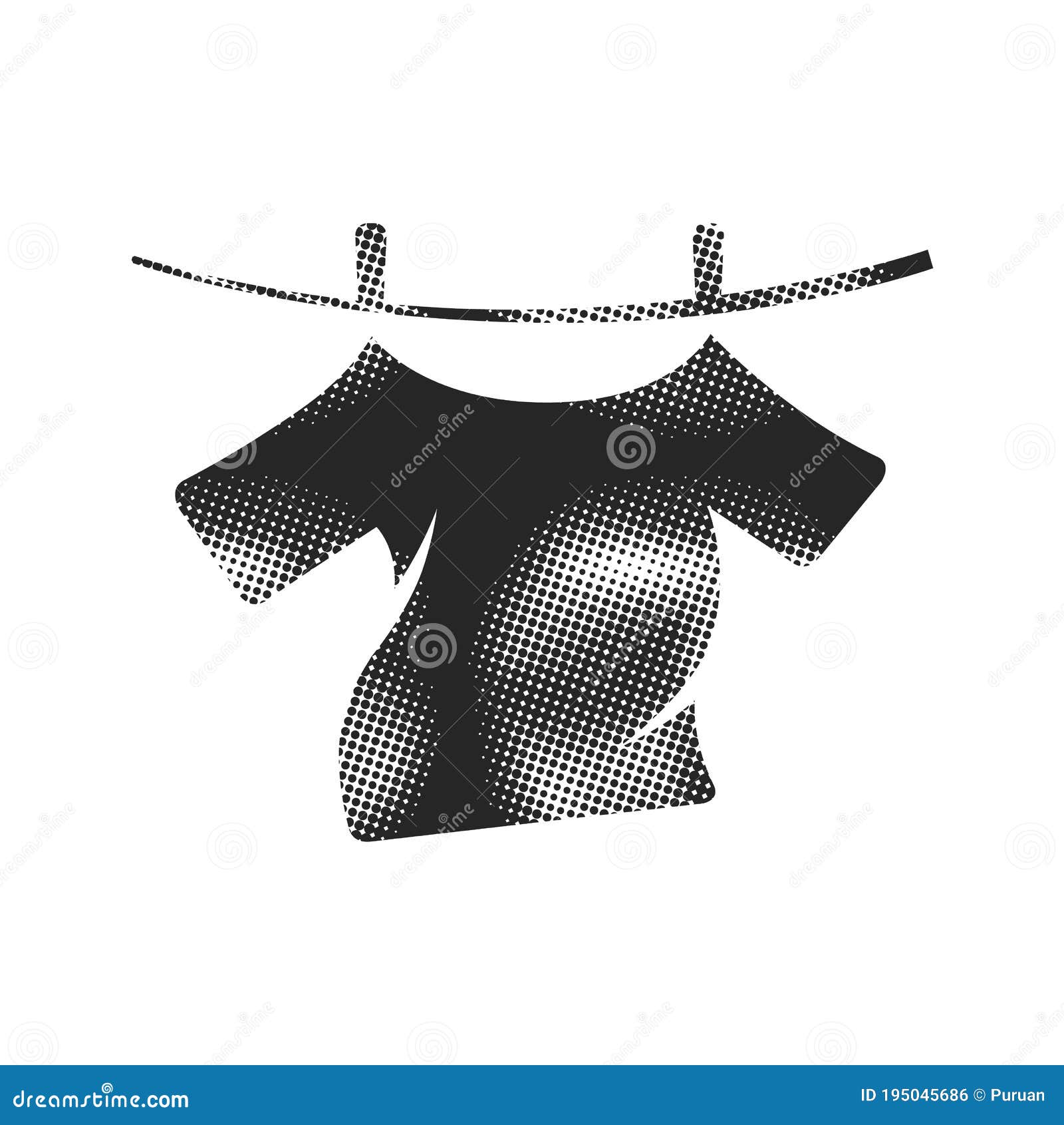 Halftone Icon - Clothes Hang Stock Vector - Illustration of laundry ...