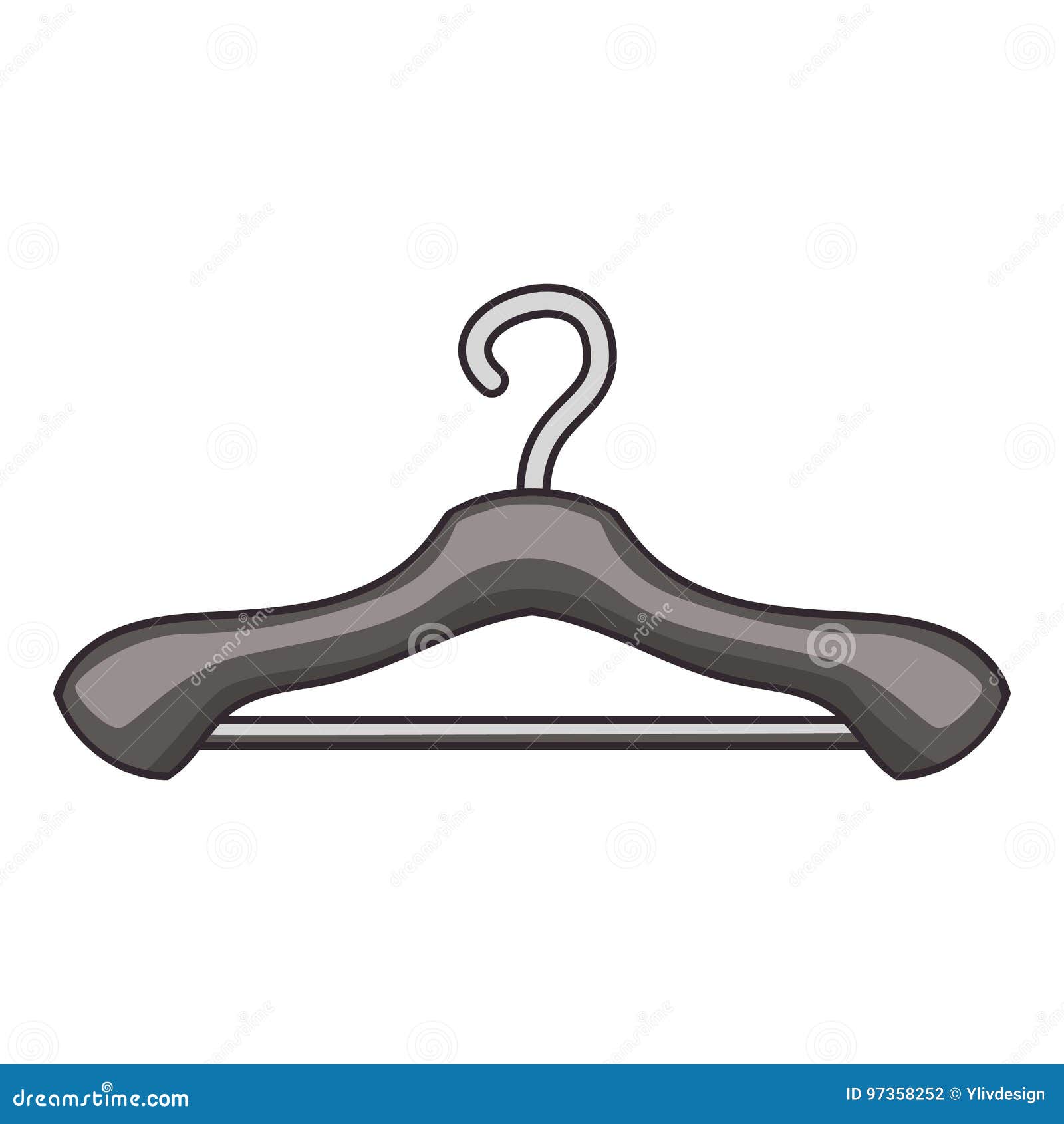 Clothes Hanger Icon, Cartoon Style Stock Vector Illustration of