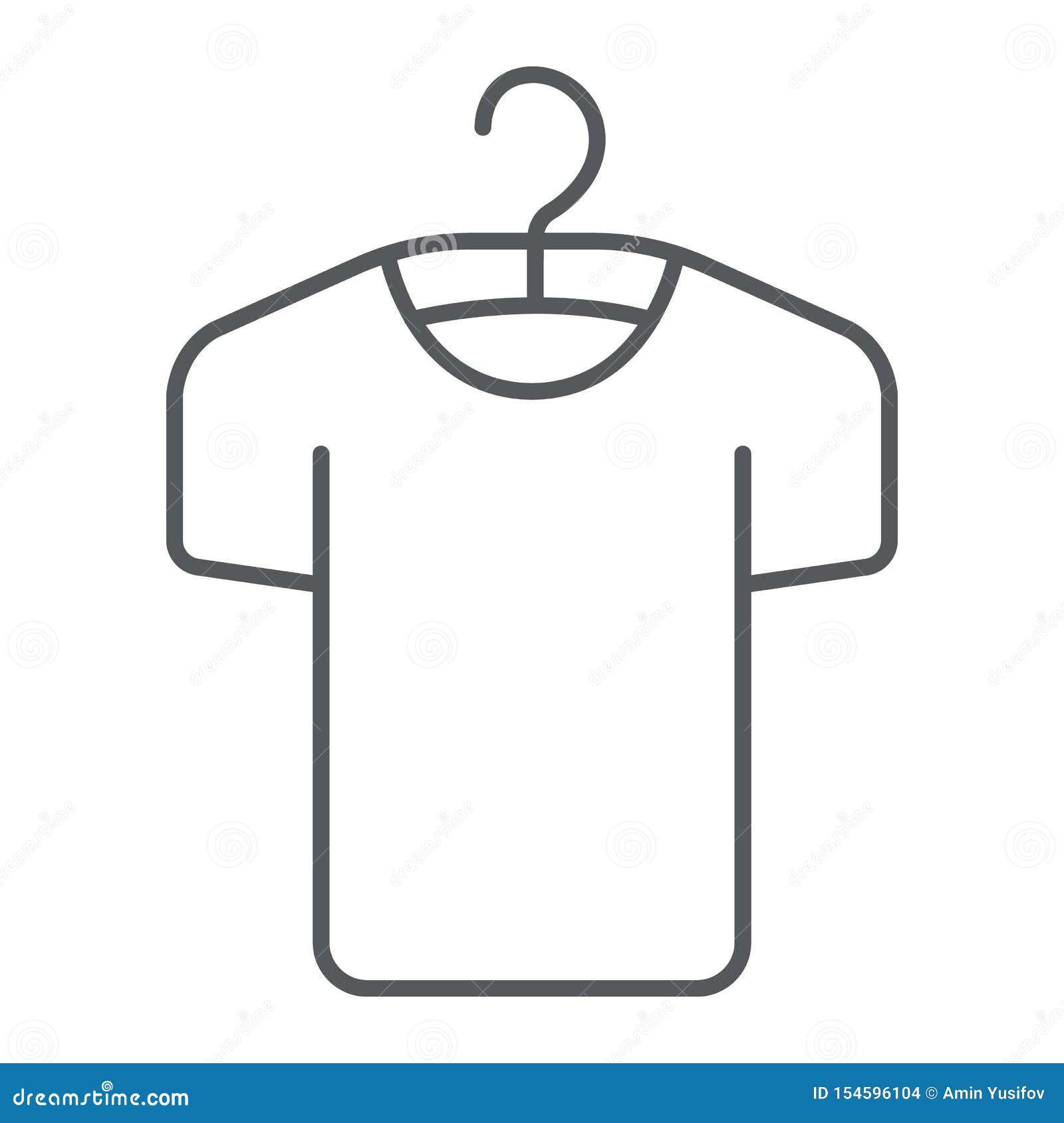 Clothes On Hanger Thin Line Icon Fashion And Clothing Tshirt On