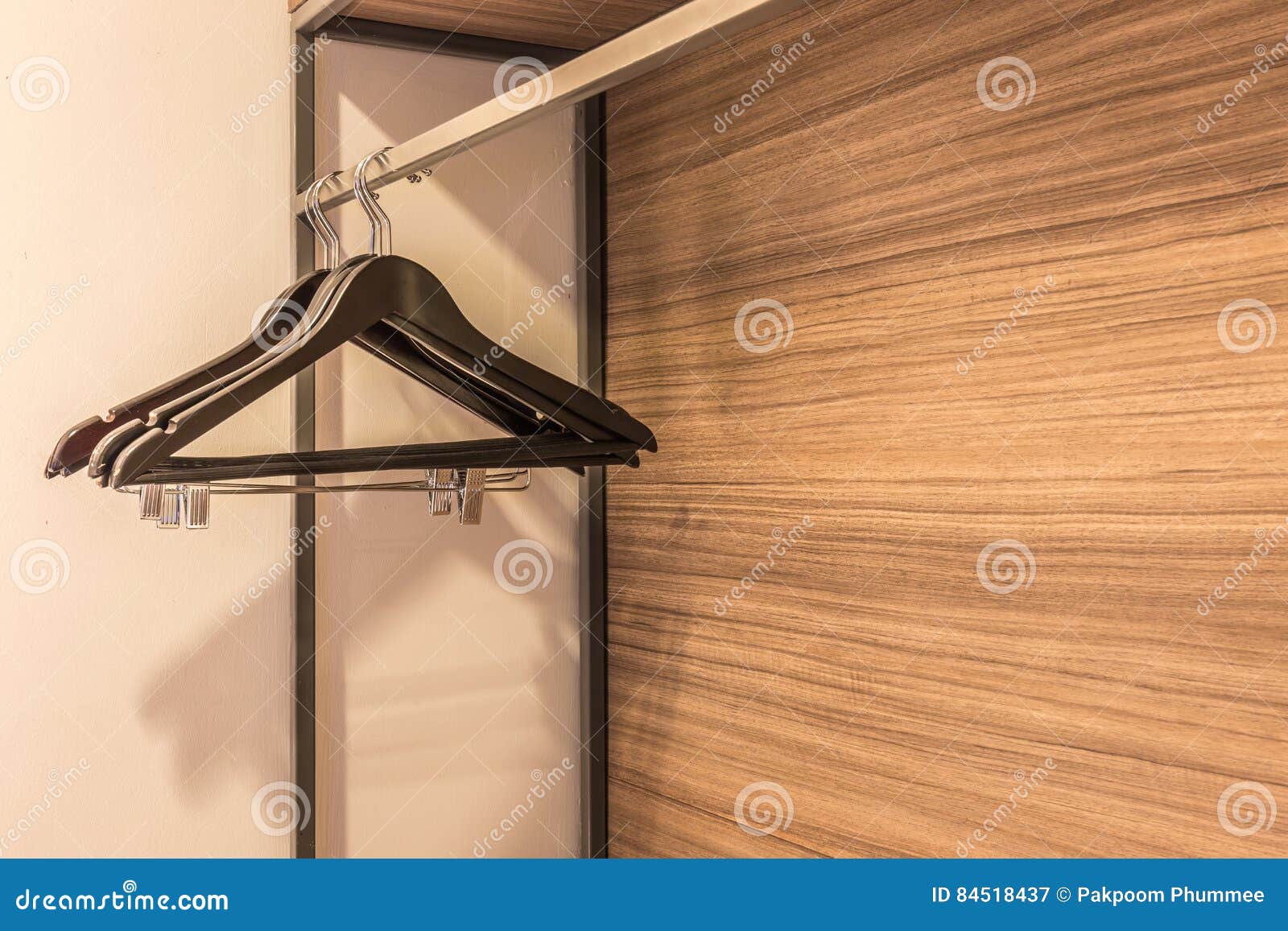Clothes Hanger in the Wardrobe Stock Image Image of hook, clothing