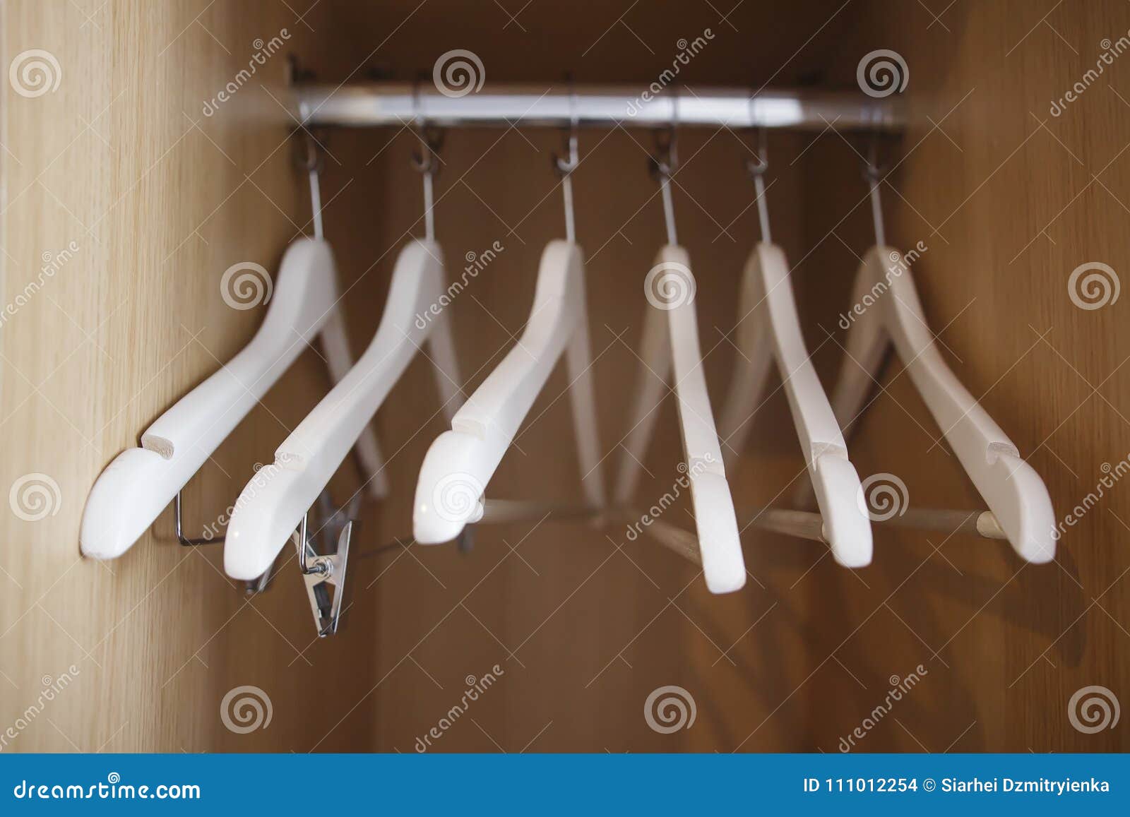 Clothes Hangers in the Closet at Home. Stock Photo Image of clothes, boutique 111012254