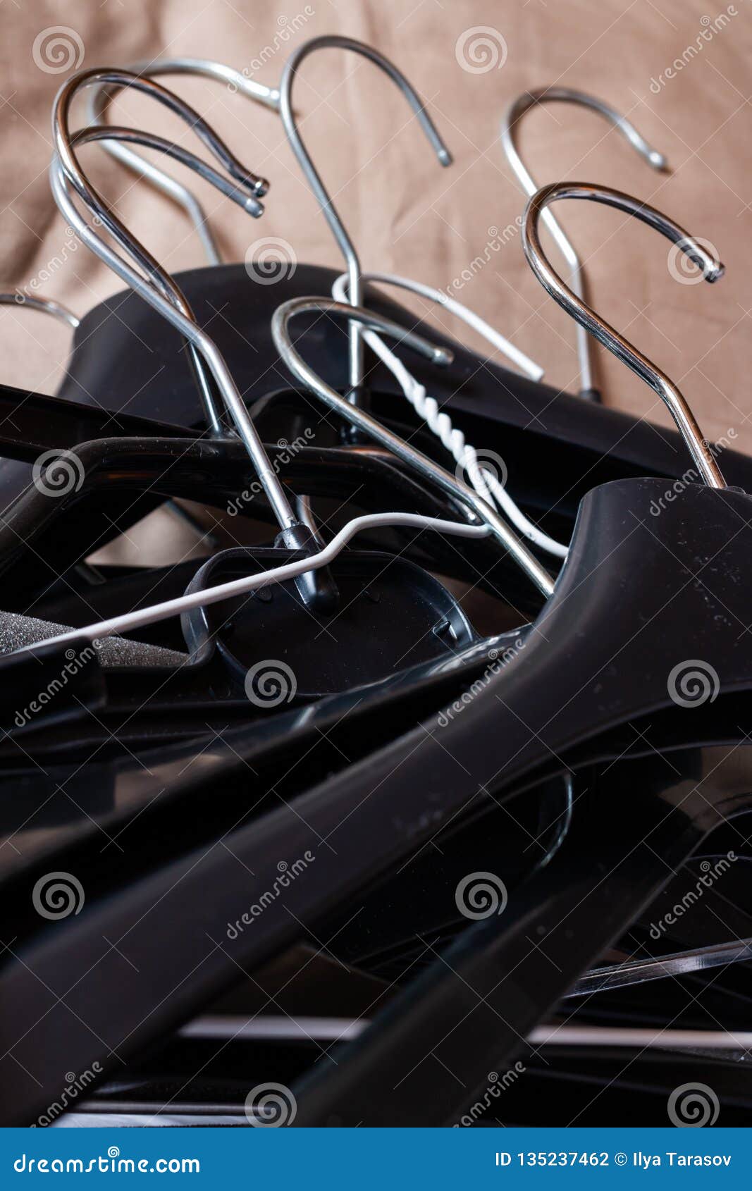 Clothes Hangers. Many Different Hangers for Clothes Stock Photo - Image ...