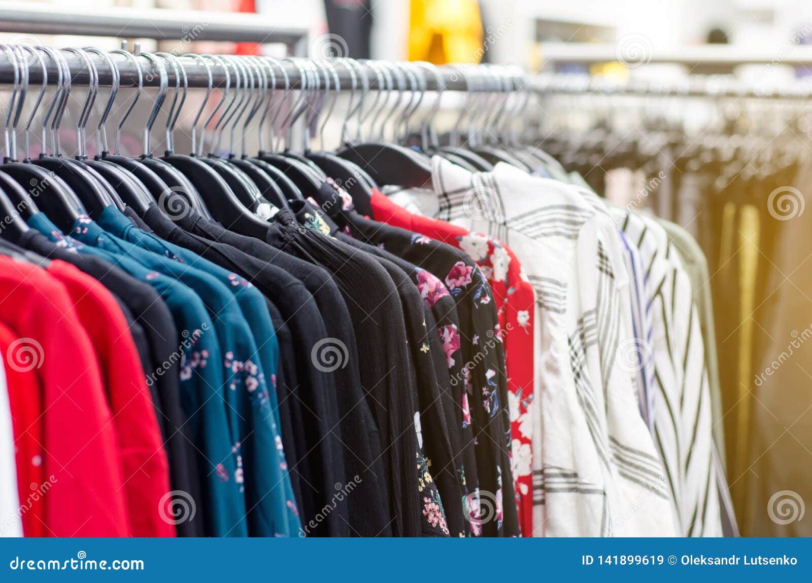 Clothes on Hangers in the Store Stock Image Image of designer
