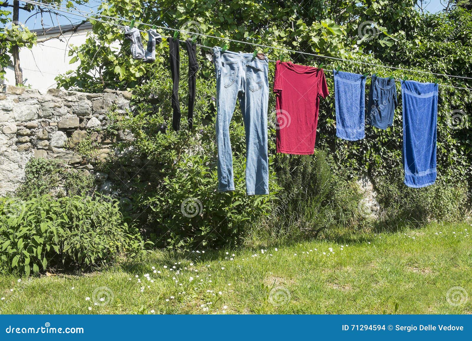 Clothes hung out stock photo. Image of clean, cord, color - 71294594