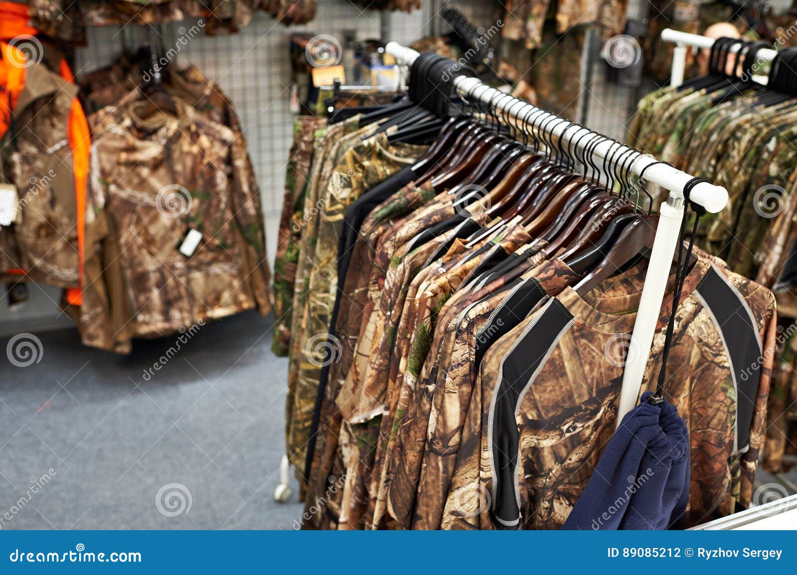 Clothes for Hunting and Fishing in Store Stock Photo - Image of equipment,  heap: 89085212