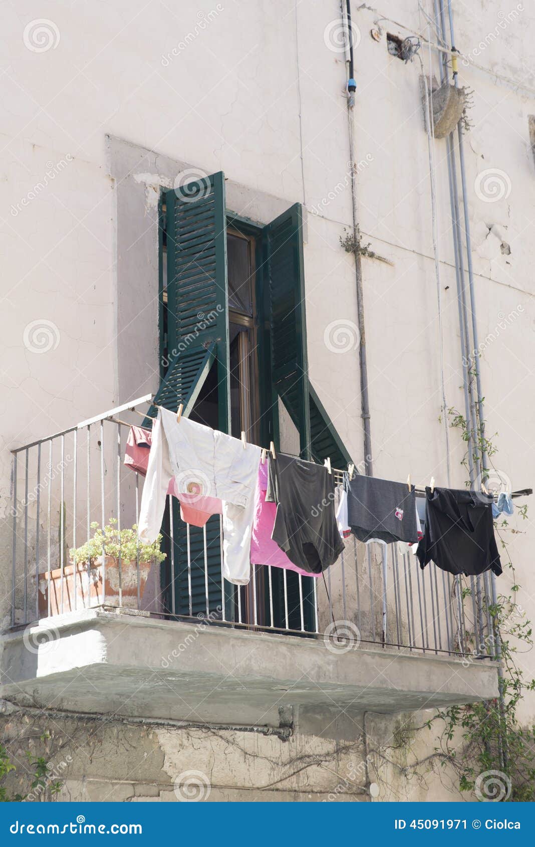 Clothes line in Italy stock image. Image of shutter, clothes 45091971
