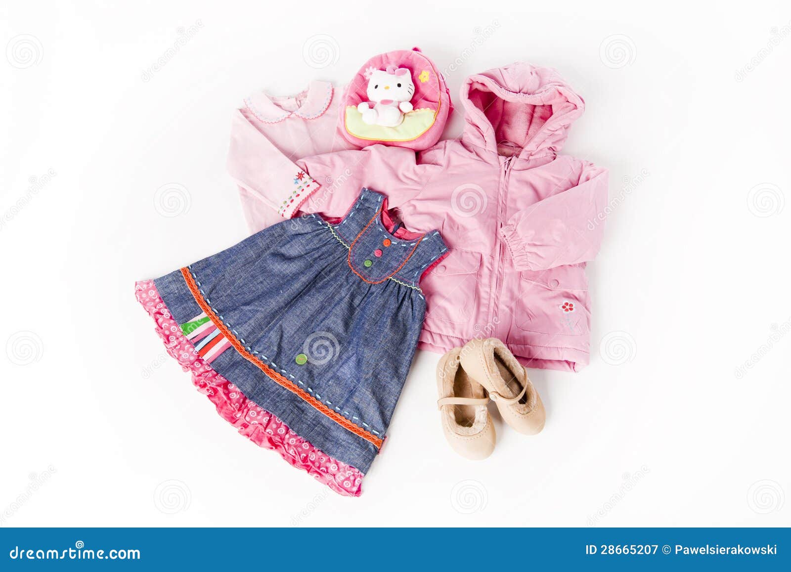 Clothes for Little Cute Girl Stock Image - Image of fashionable, object ...