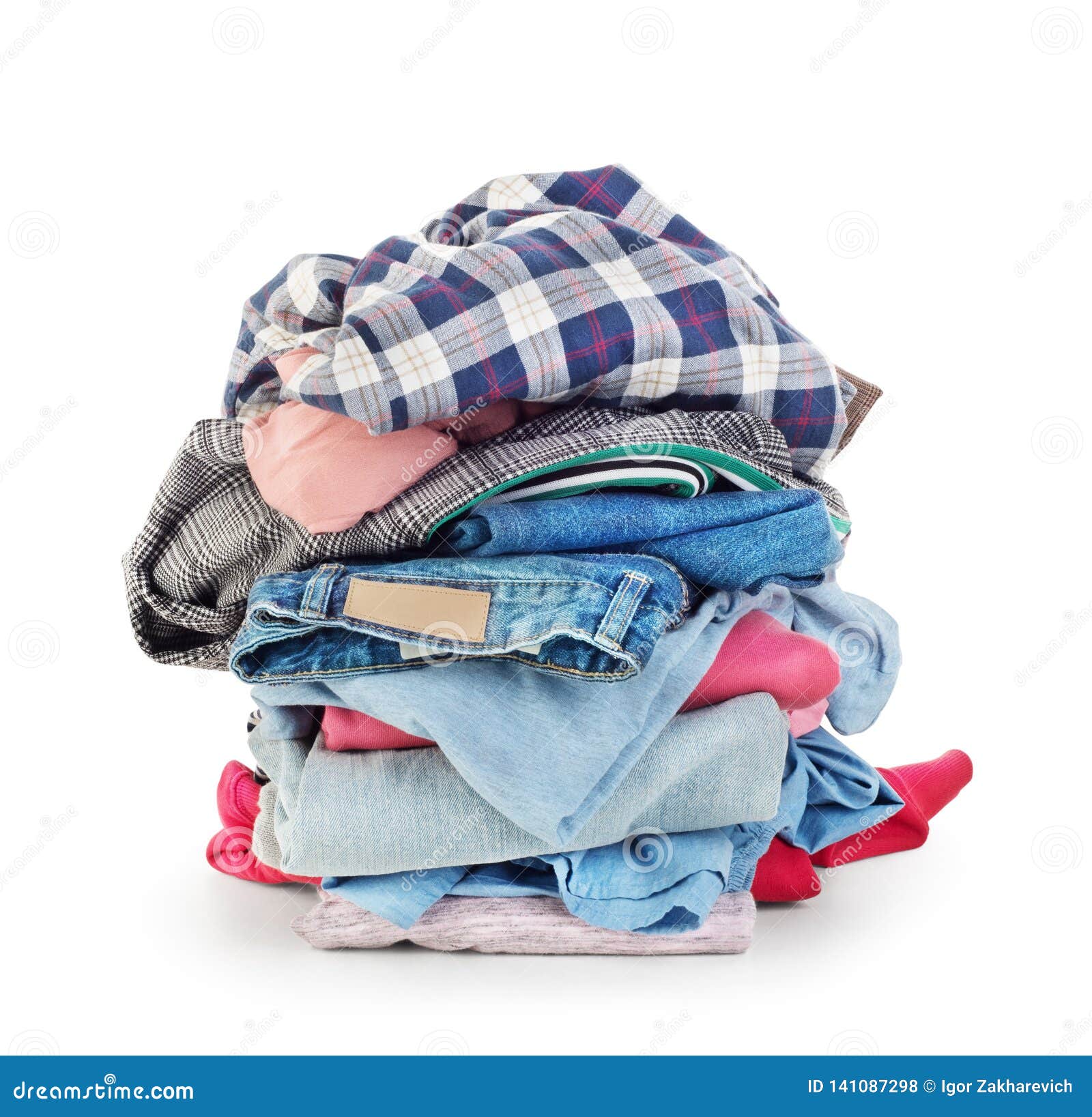 Clothes Over White Background Stock Photo - Image of casual, background ...