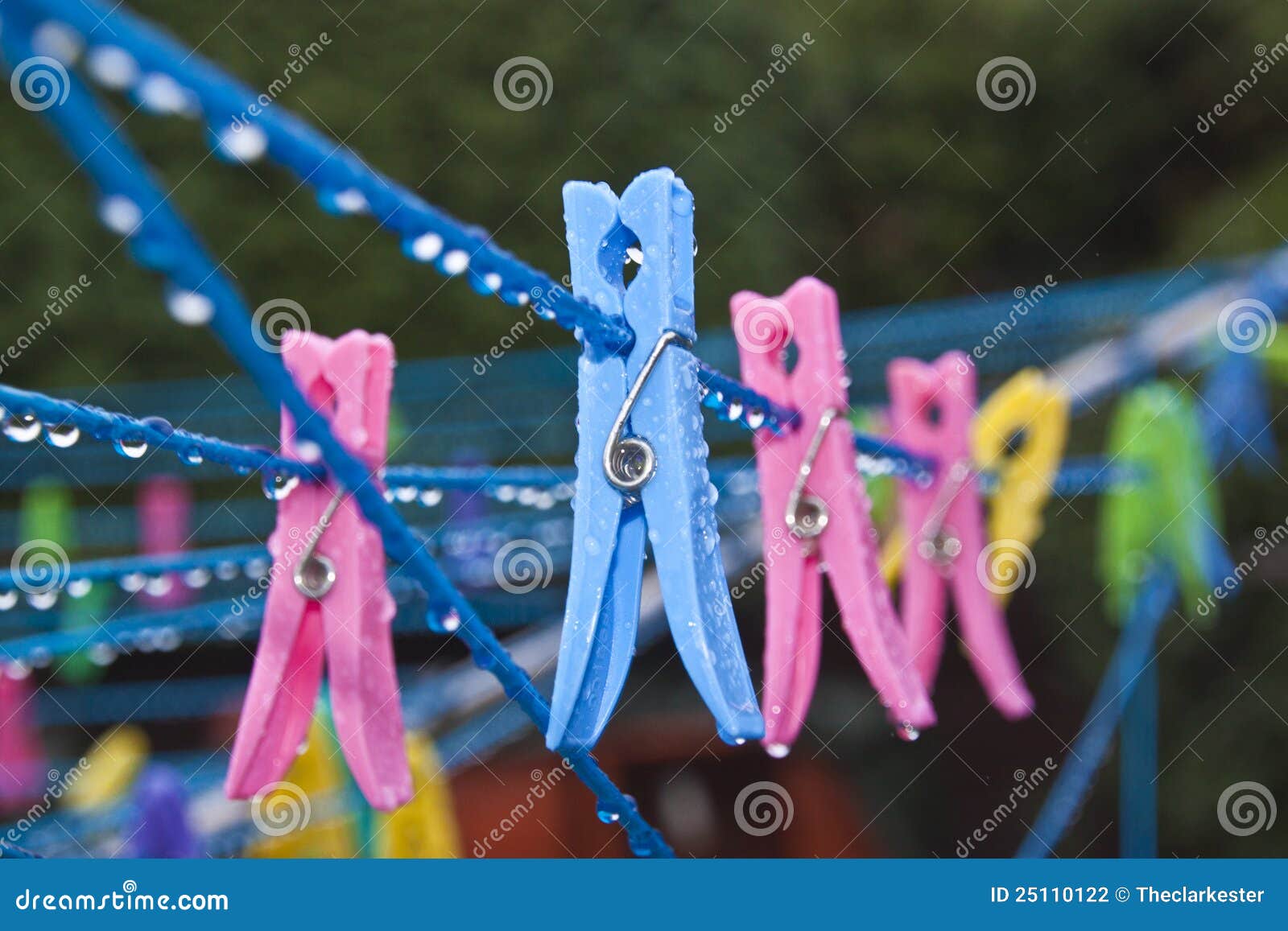 Clothes Peg On Wet Washing Line Stock Photography Image 25110122