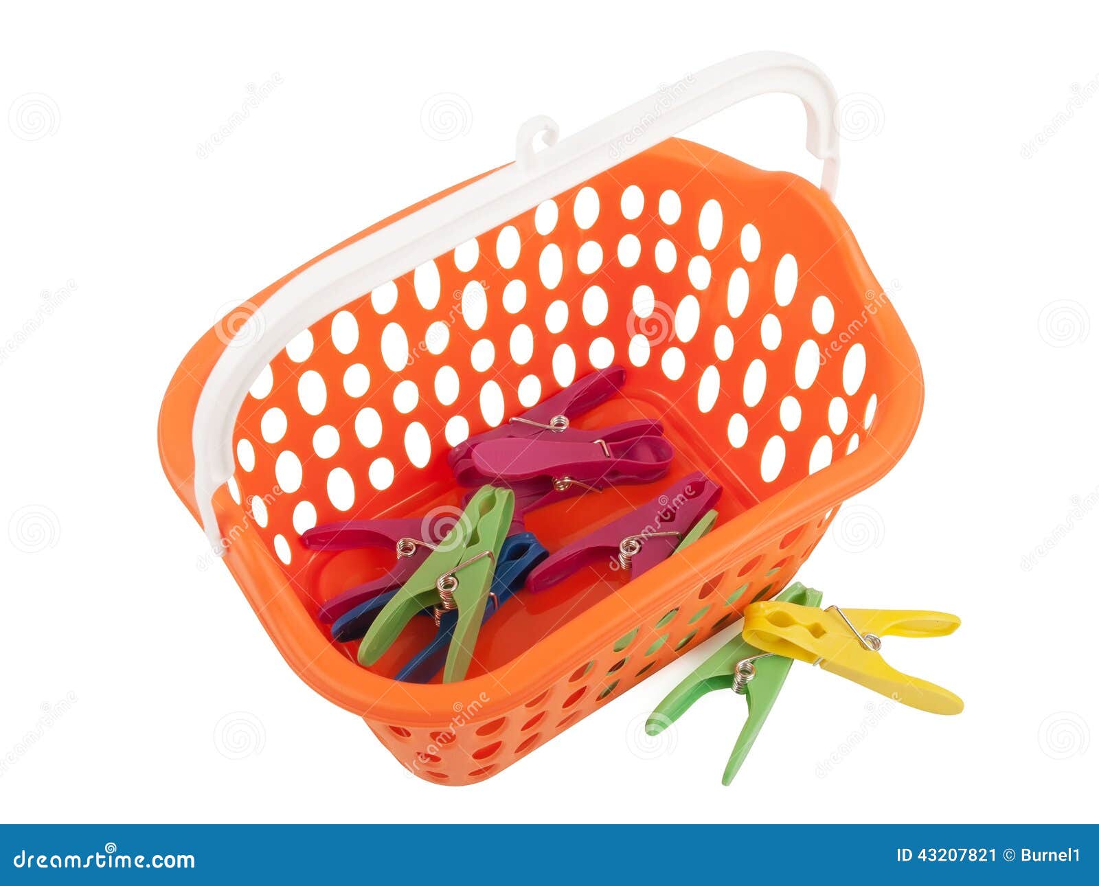 Clothes pegs and basket stock image. Image of background 43207821