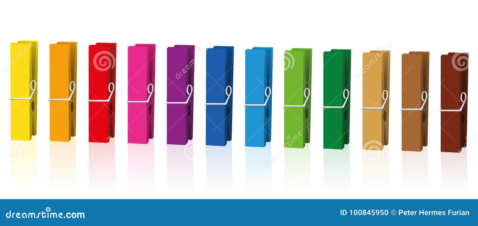 Colored Clothespins Cartoon Vector 20001105