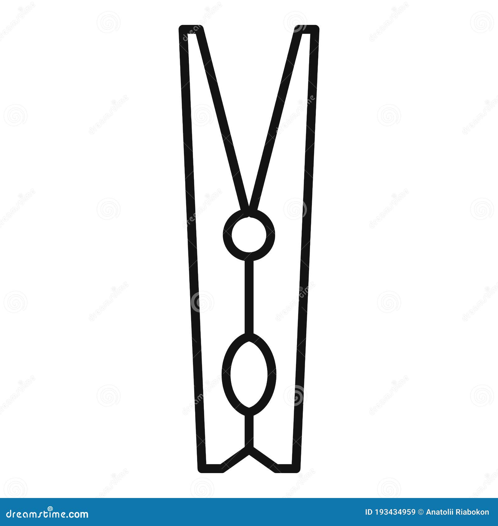 Clothes Pin Clip Icon, Outline Style Stock Vector - Illustration of ...