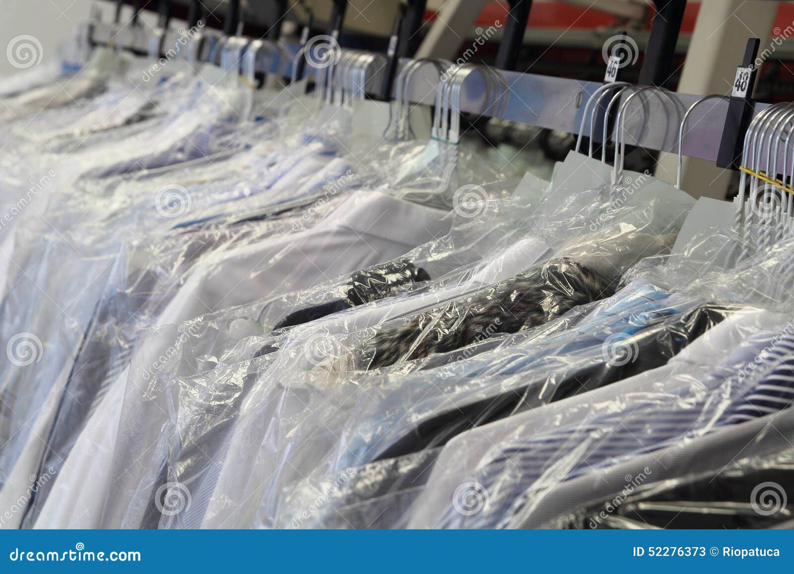 Clothes Rack in a Dry Cleaning Stock Image - Image of training, laundry ...