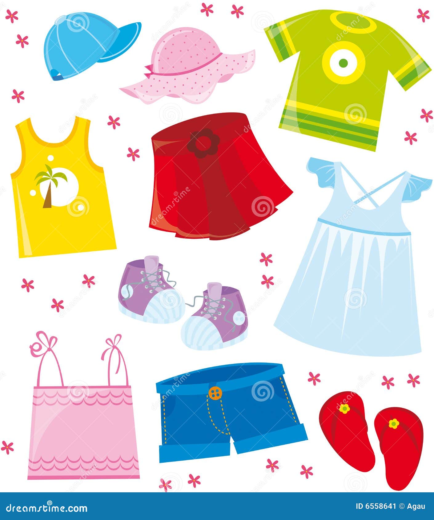 Clothes series- summer stock vector. Illustration of clothes - 6558641