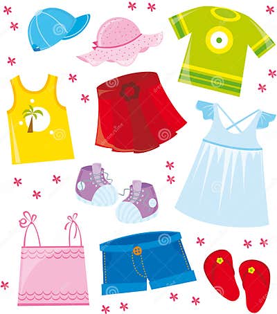 Clothes series- summer stock vector. Illustration of clothes - 6558641