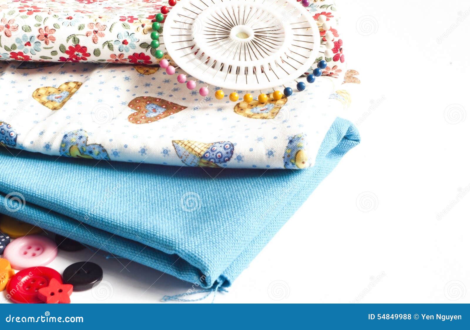Clothes and sewing tools stock photo. Image of tools 54849988