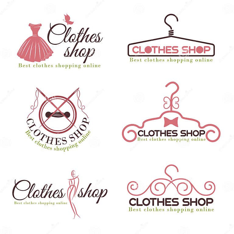 Clothes Shop Fashion Logo Vector Set Design Stock Vector - Illustration ...