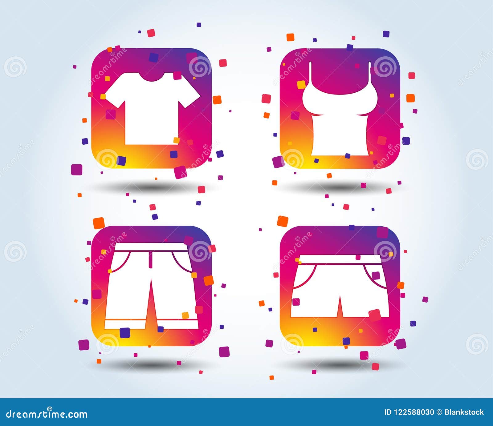 Clothes Signs. T-shirt and Pants with Shorts. Stock Vector ...