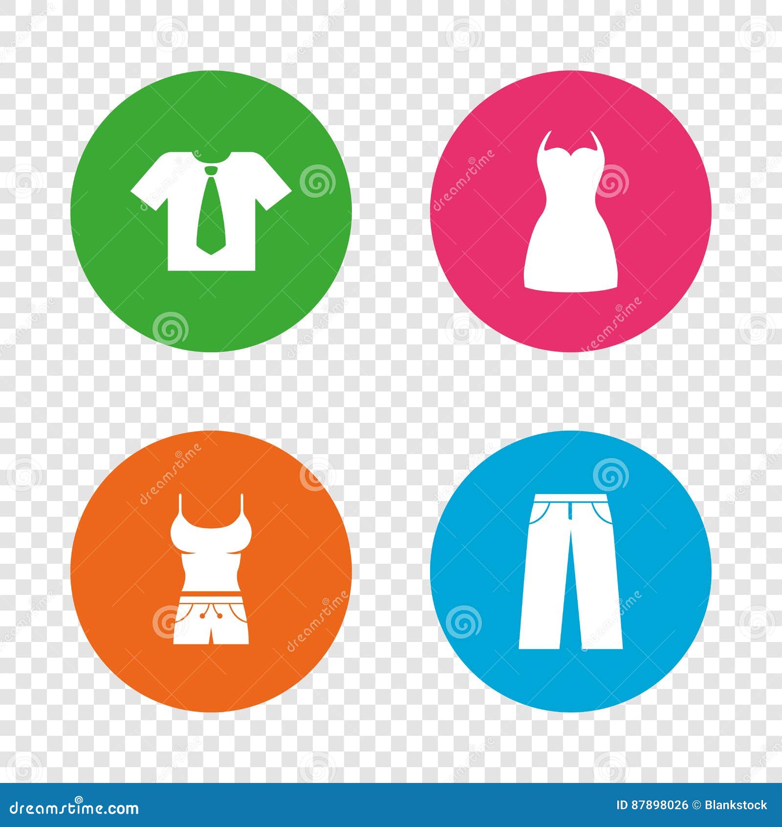 Clothes Signs. T-shirt with Tie and Pants. Stock Vector - Illustration ...