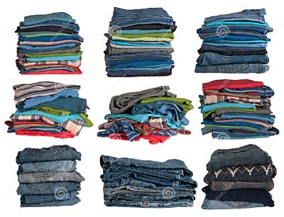 Clothes stacks stock photo. Image of background, jeans - 26426922