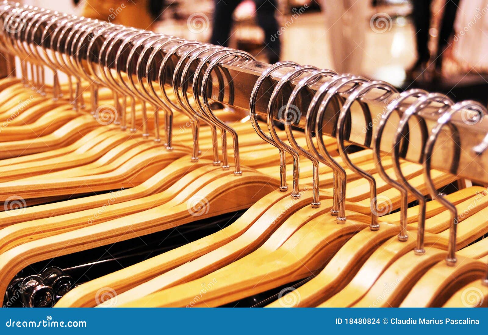 Clothes store hangers stock photo. Image of wardrobe 18480824