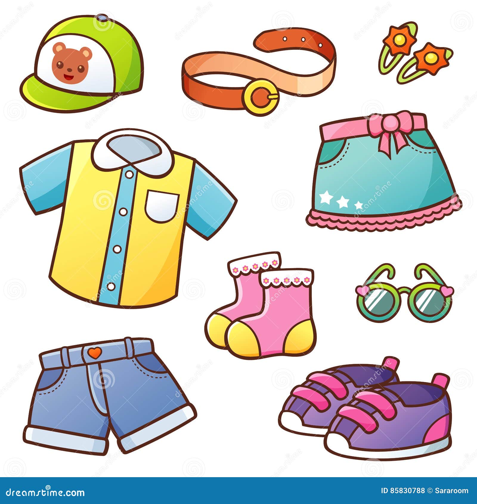 Clothes stock vector. Illustration of shorts, clothes - 85830788