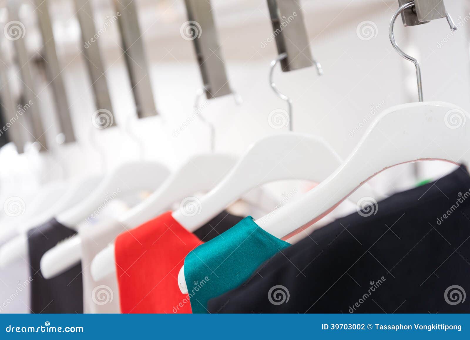 Clothes in white showroom stock photo. Image of hanging 39703002