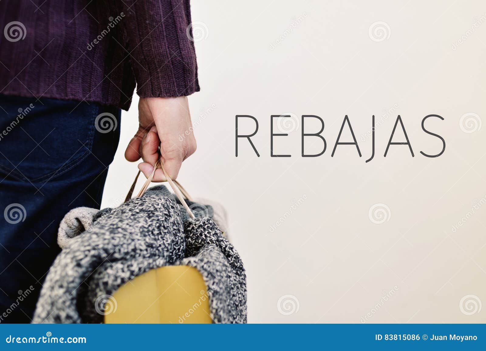 clothes and word rebajas, sale in spanish