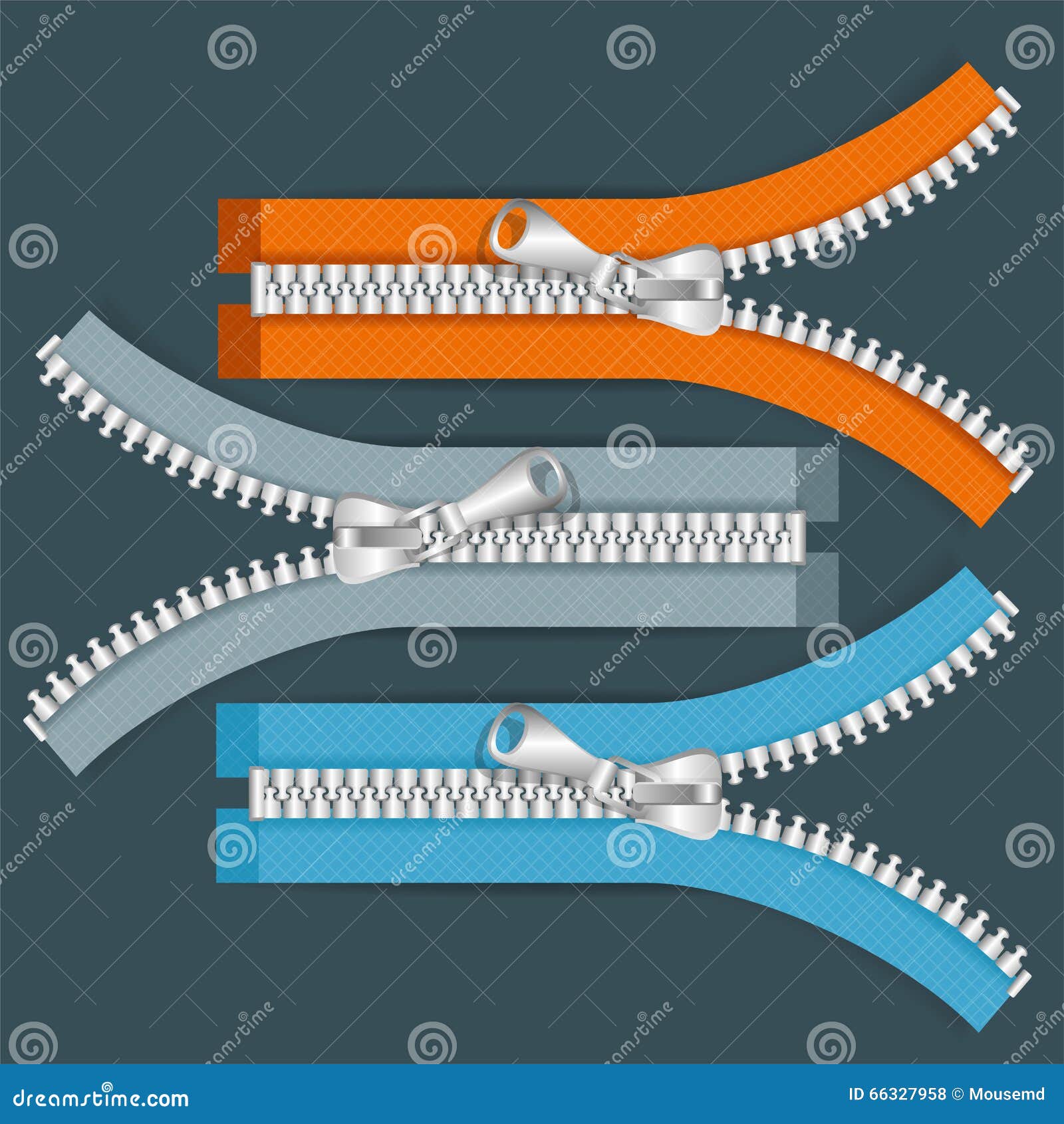 Clothes Zip Set. Vector stock vector. Illustration of icon 66327958