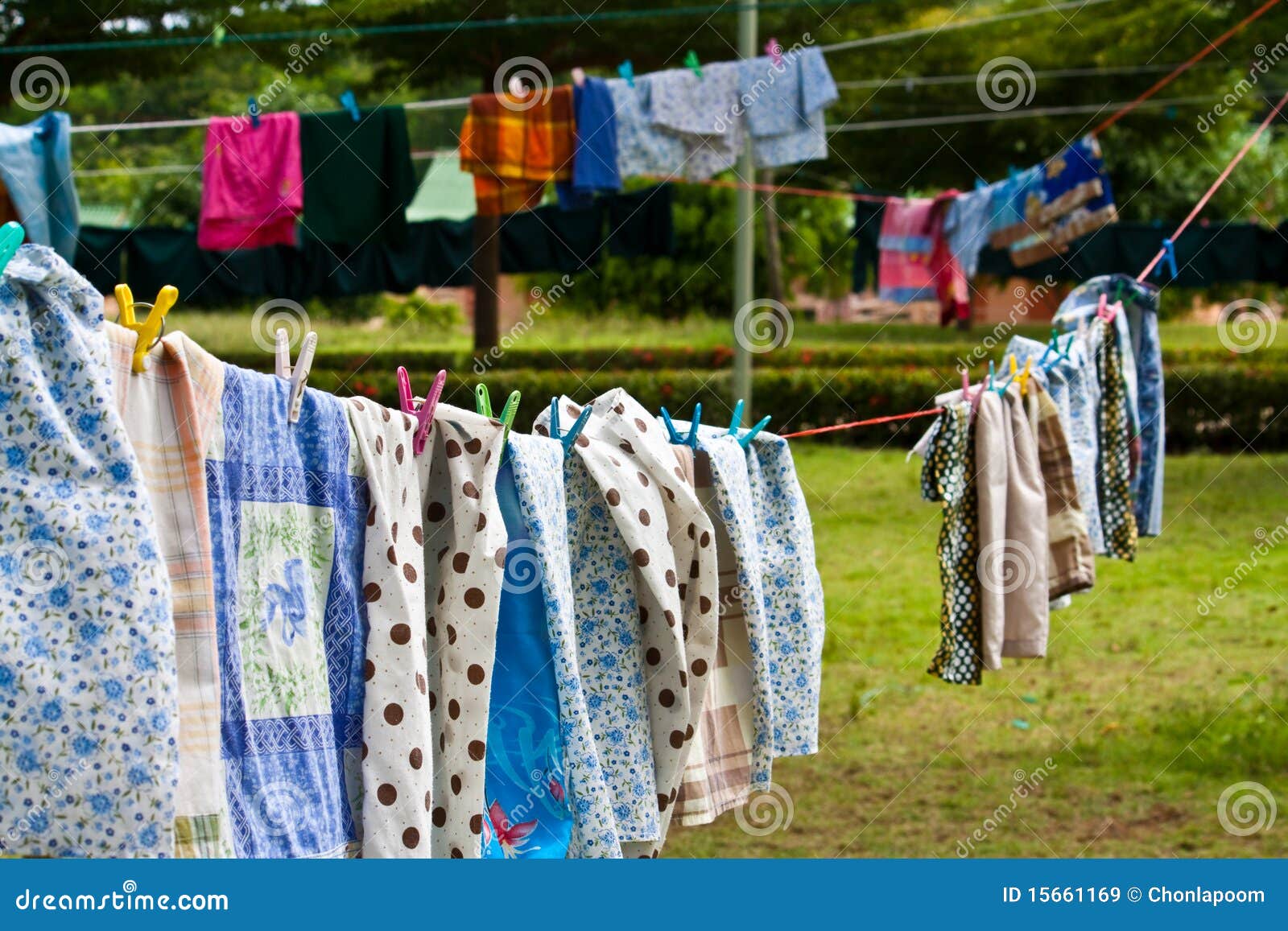 Clothesline stock image. Image of cord, hang, colors 15661169