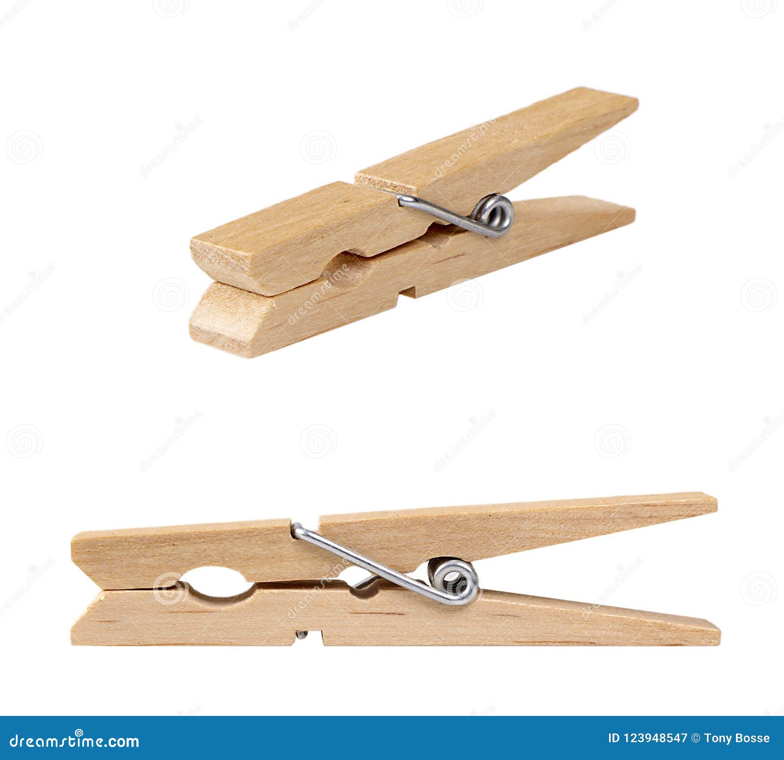 Clothespin, or Clothes Peg on White Stock Image Image of isolated, fastener 123948547
