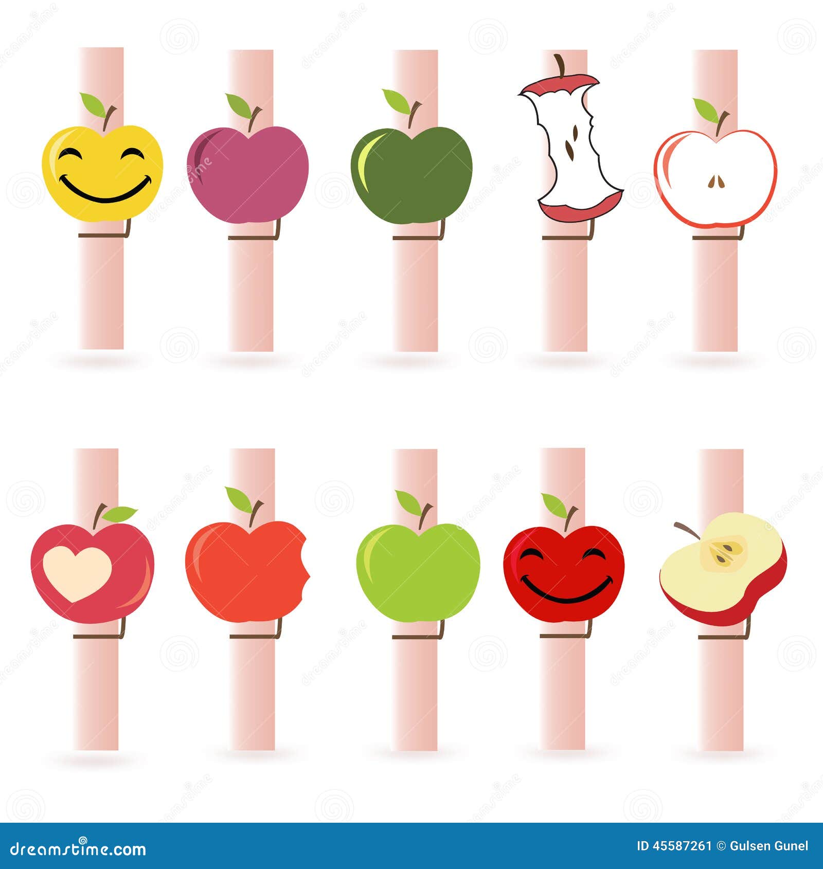 clothespin with colorful funy apple 