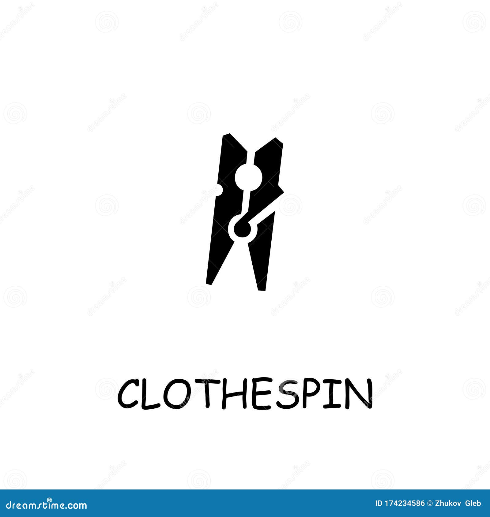 Clothespin Flat Vector Icon Stock Illustration Illustration of orange