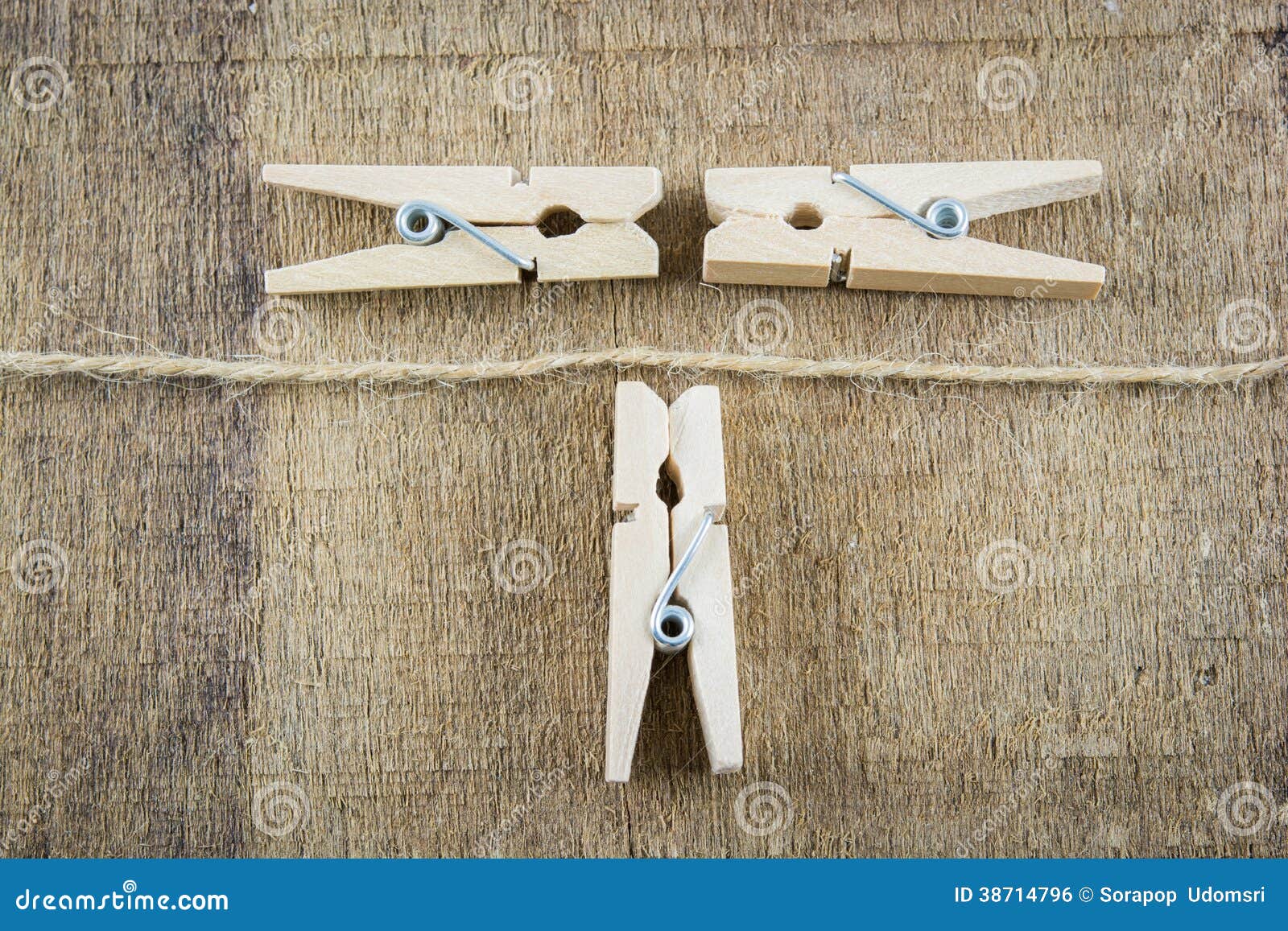Clothespin on rope isolate stock photo. Image of clamp 38714796