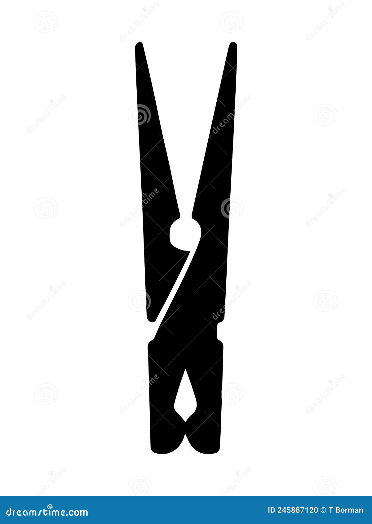 Clothespin Silhouette Isolated Vector Object Room Decor Clip with