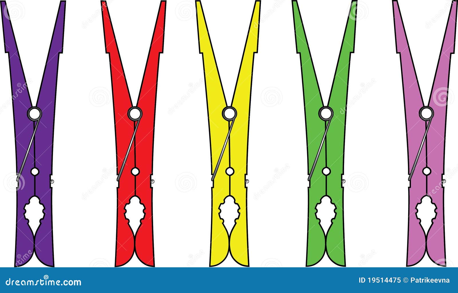 Clothespins stock vector. Illustration of violet, colored 19514475