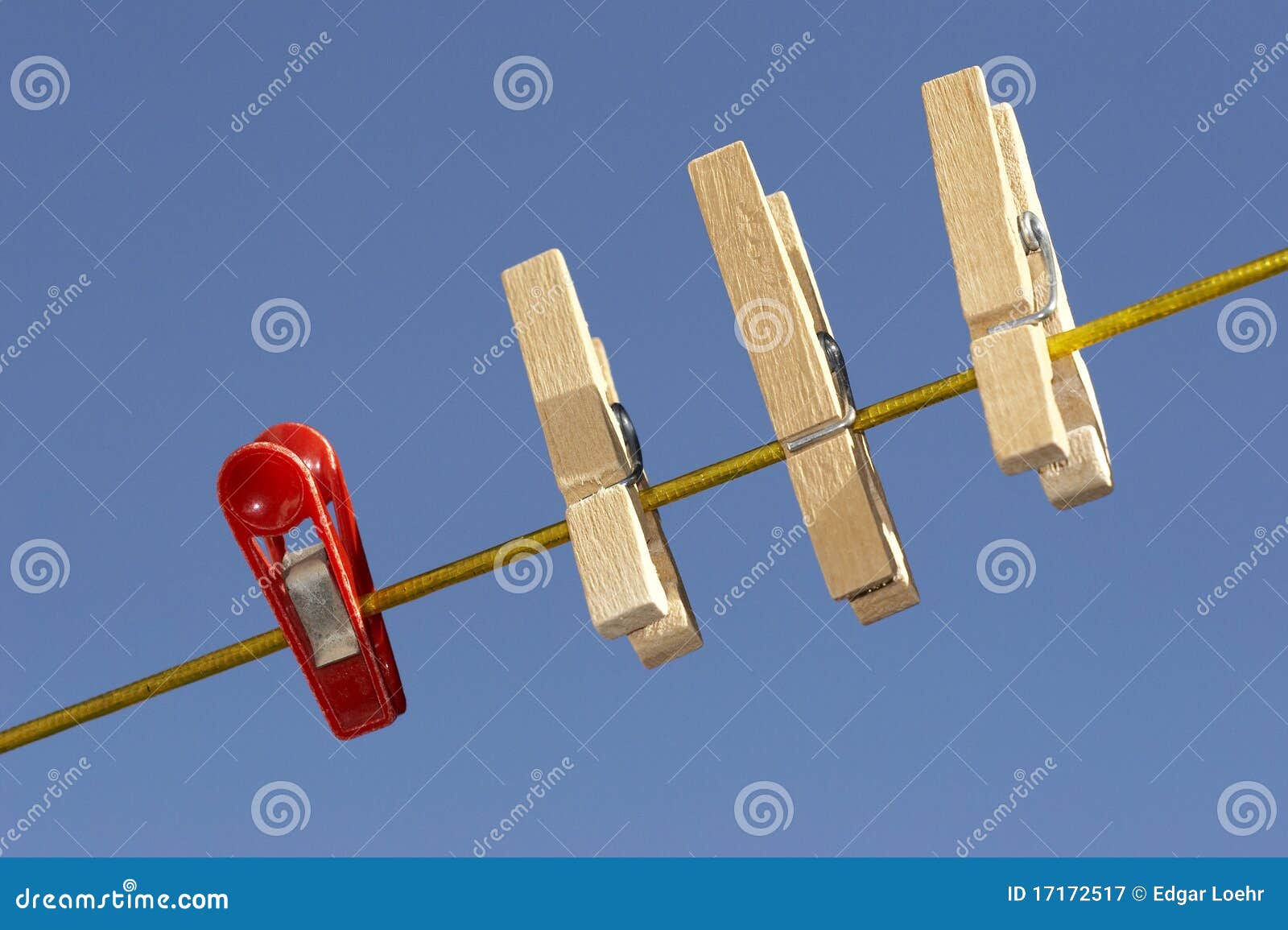 Clothespins on the line stock image. Image of clothespins 17172517