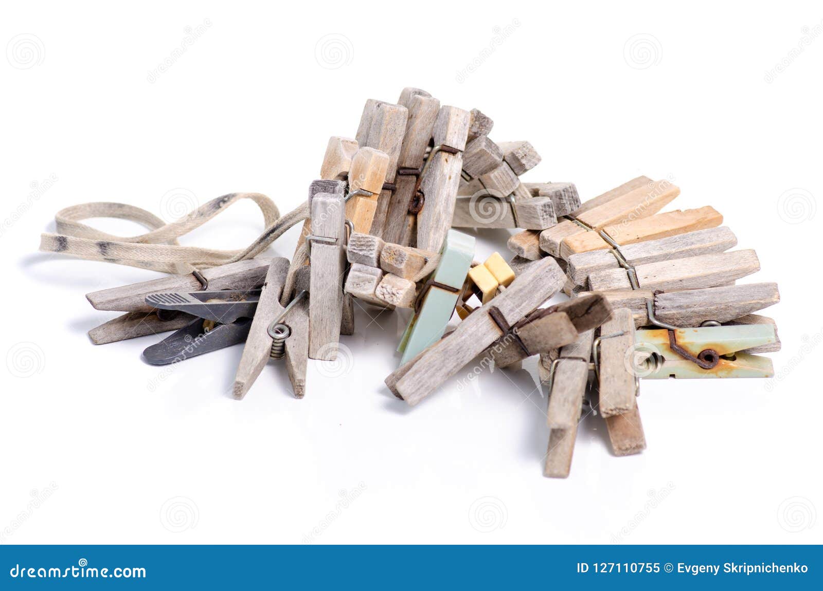 Clothespins on a rope stock image. Image of hang, clothing 127110755