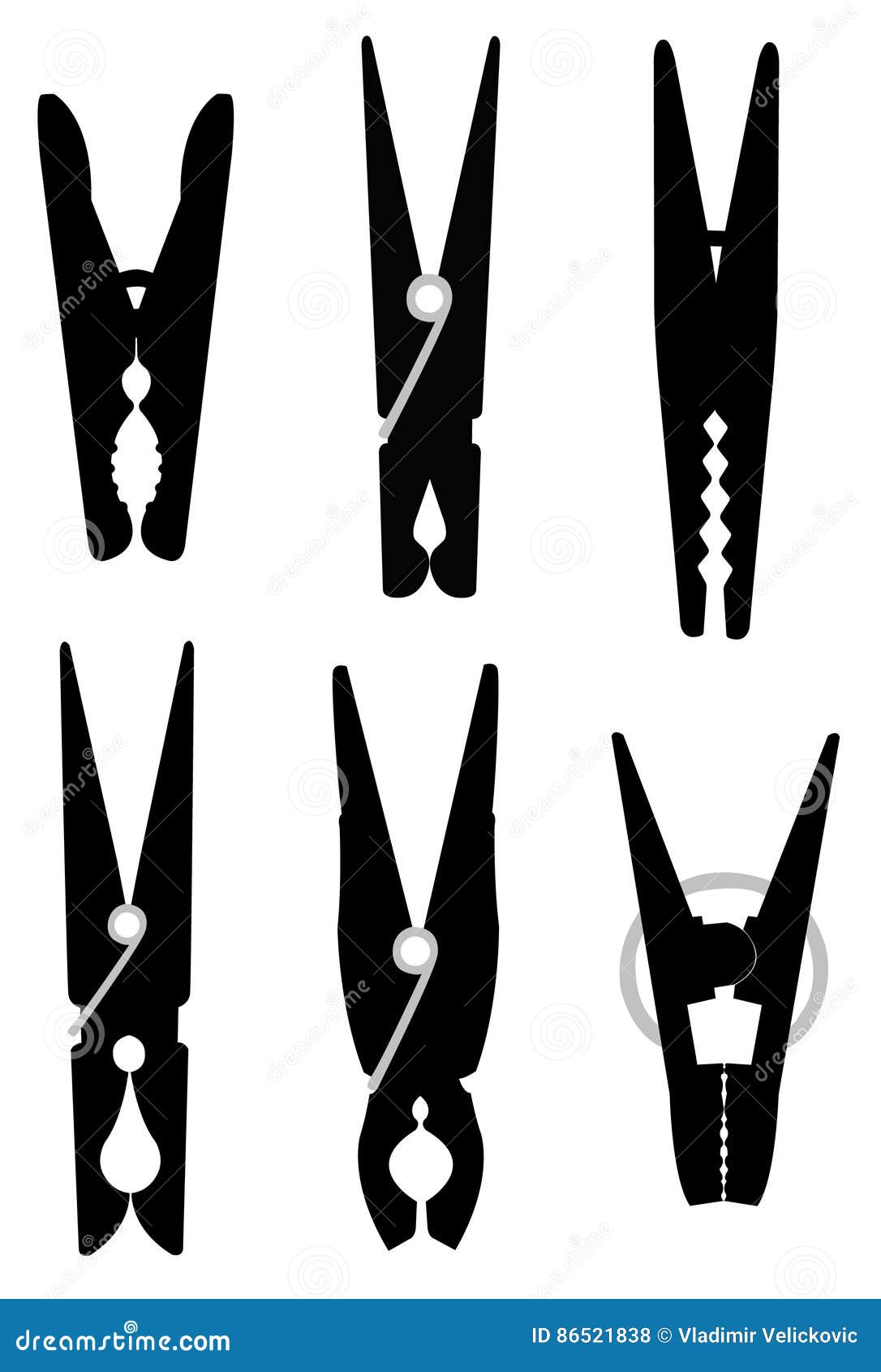 Clothespins silhouette stock vector. Illustration of black 86521838