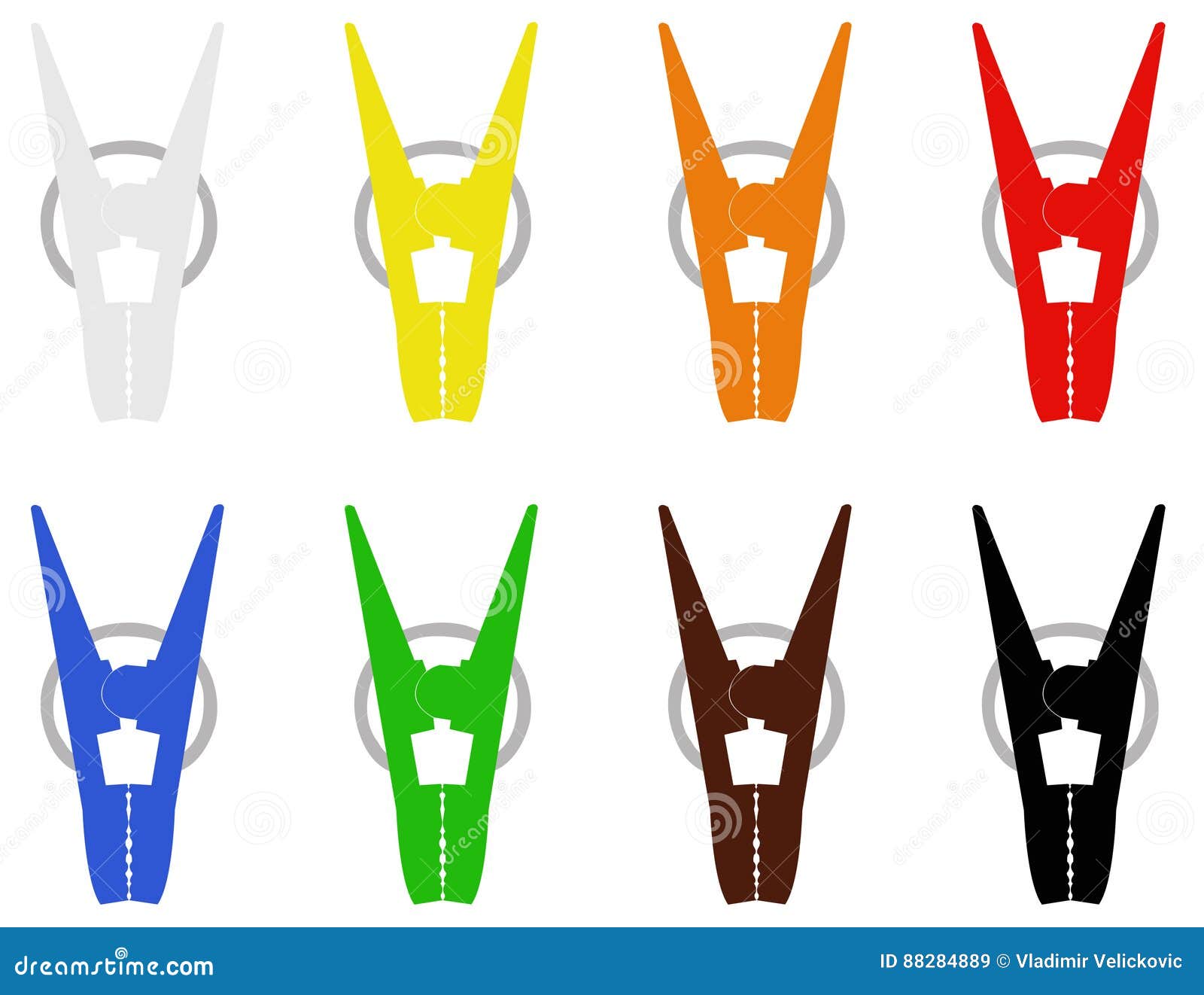 Clothespins silhouette stock vector. Illustration of line 88284889