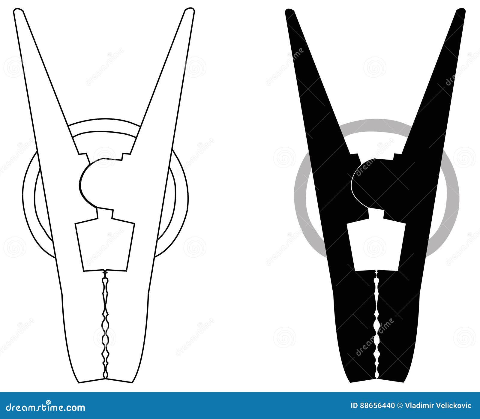 Clothespins silhouette stock vector. Illustration of file 88656440