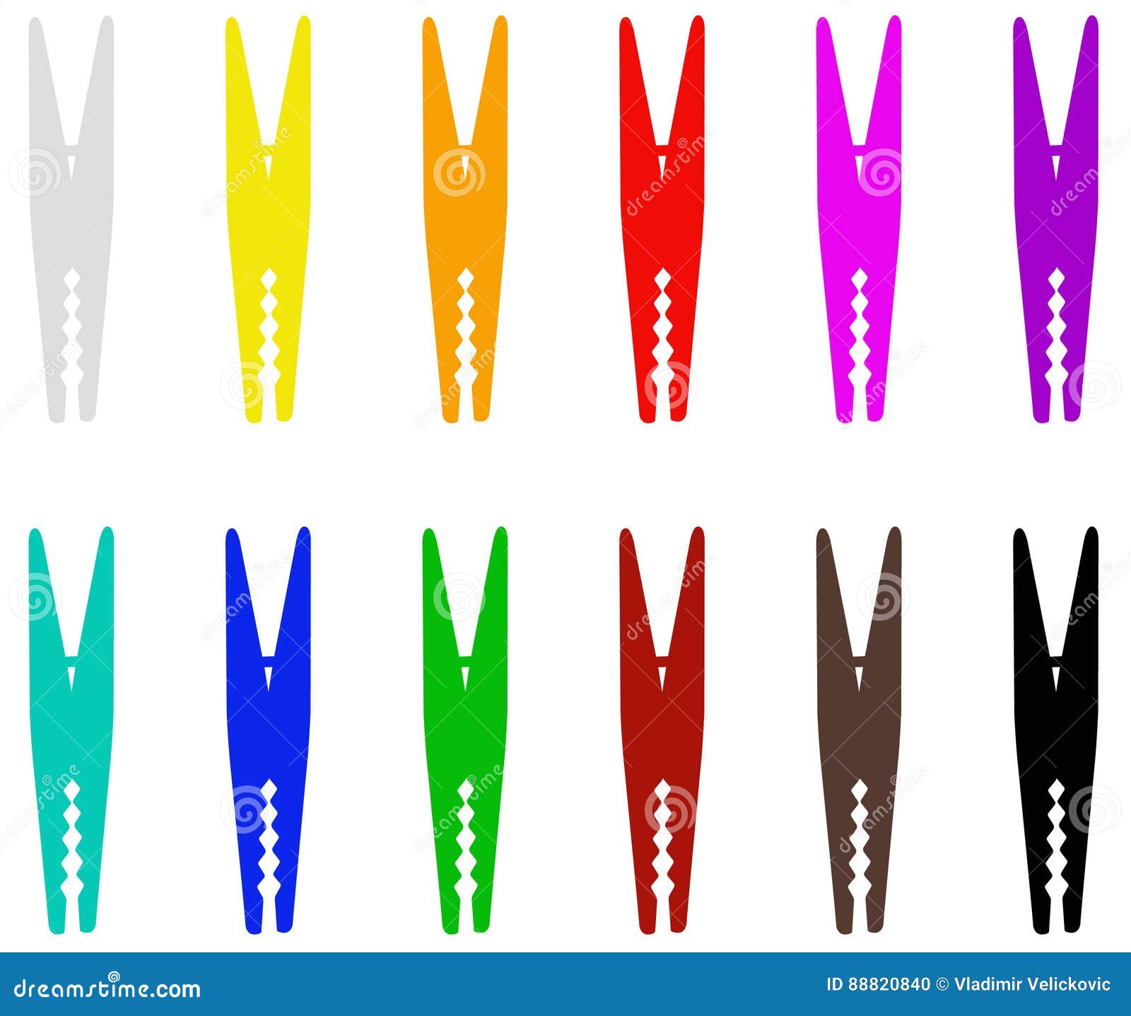 Clothespins silhouette stock vector. Illustration of equipment 88820840