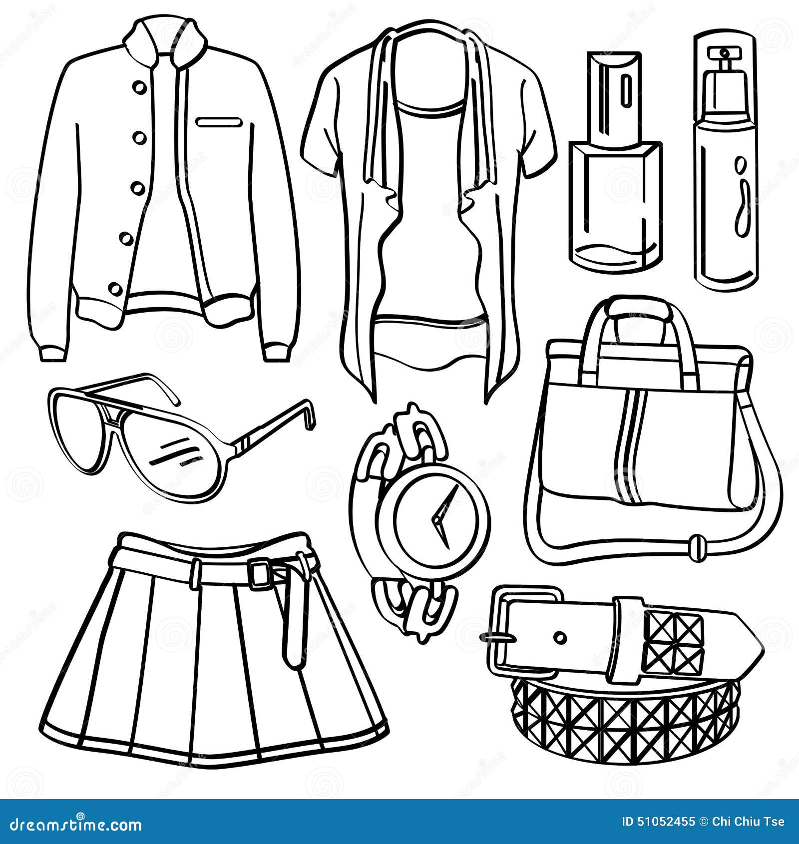 forsinke sympatisk scrapbog Clothing and Accessories stock illustration. Illustration of black -  51052455