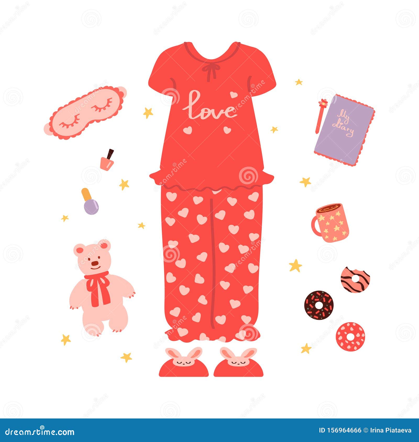 Clothing and Accessories for a Pajama Party. a Relaxed Evening