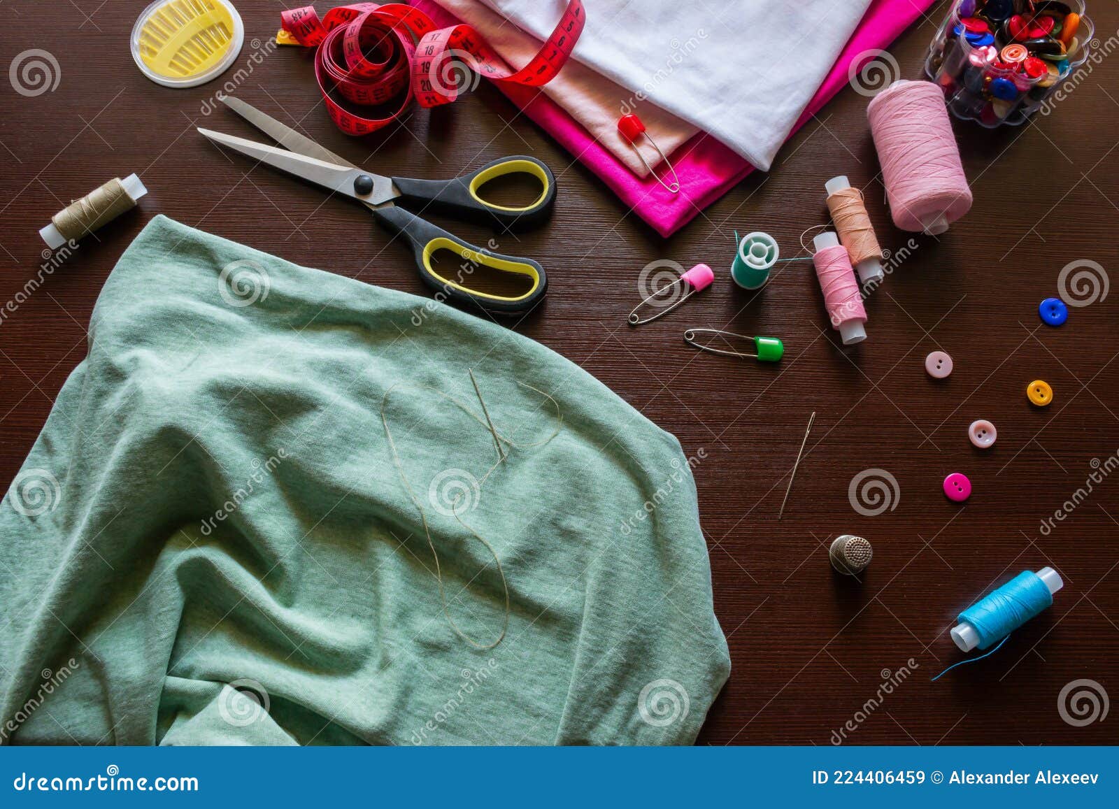 Clothing and Accessories for Sewing Stock Image Image of mockup, hand 224406459