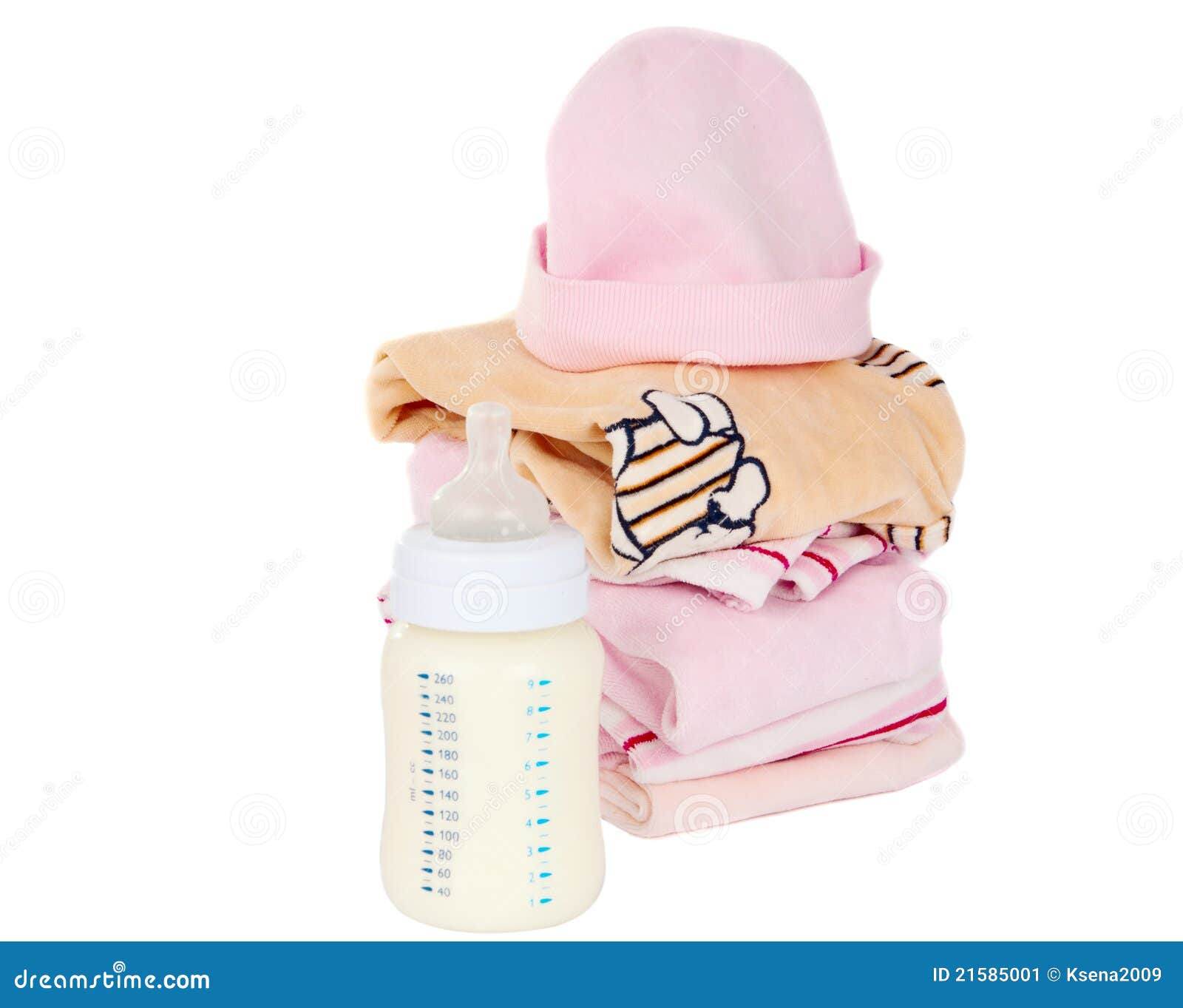 Clothing and Baby Milk Bottle Stock Image Image of shirt, pink 21585001