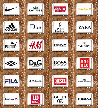 Clothing brands and logos editorial stock image. Illustration of diesel ...